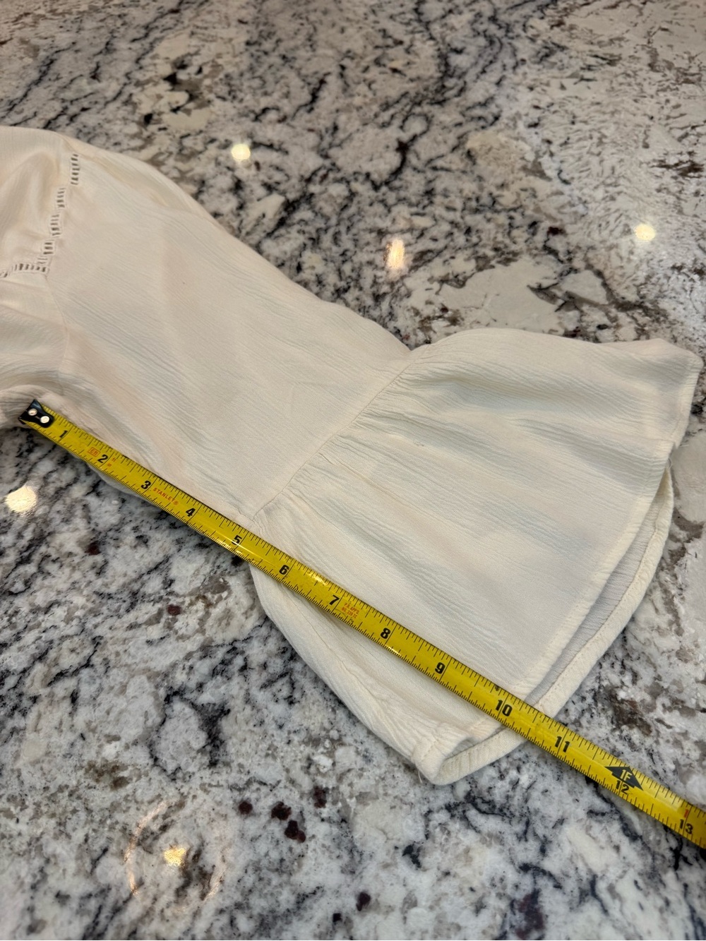 Old Navy Cream Boho Peasant Blouse XL Bell Sleeve Cottagecore Top - Picture 8 of 10